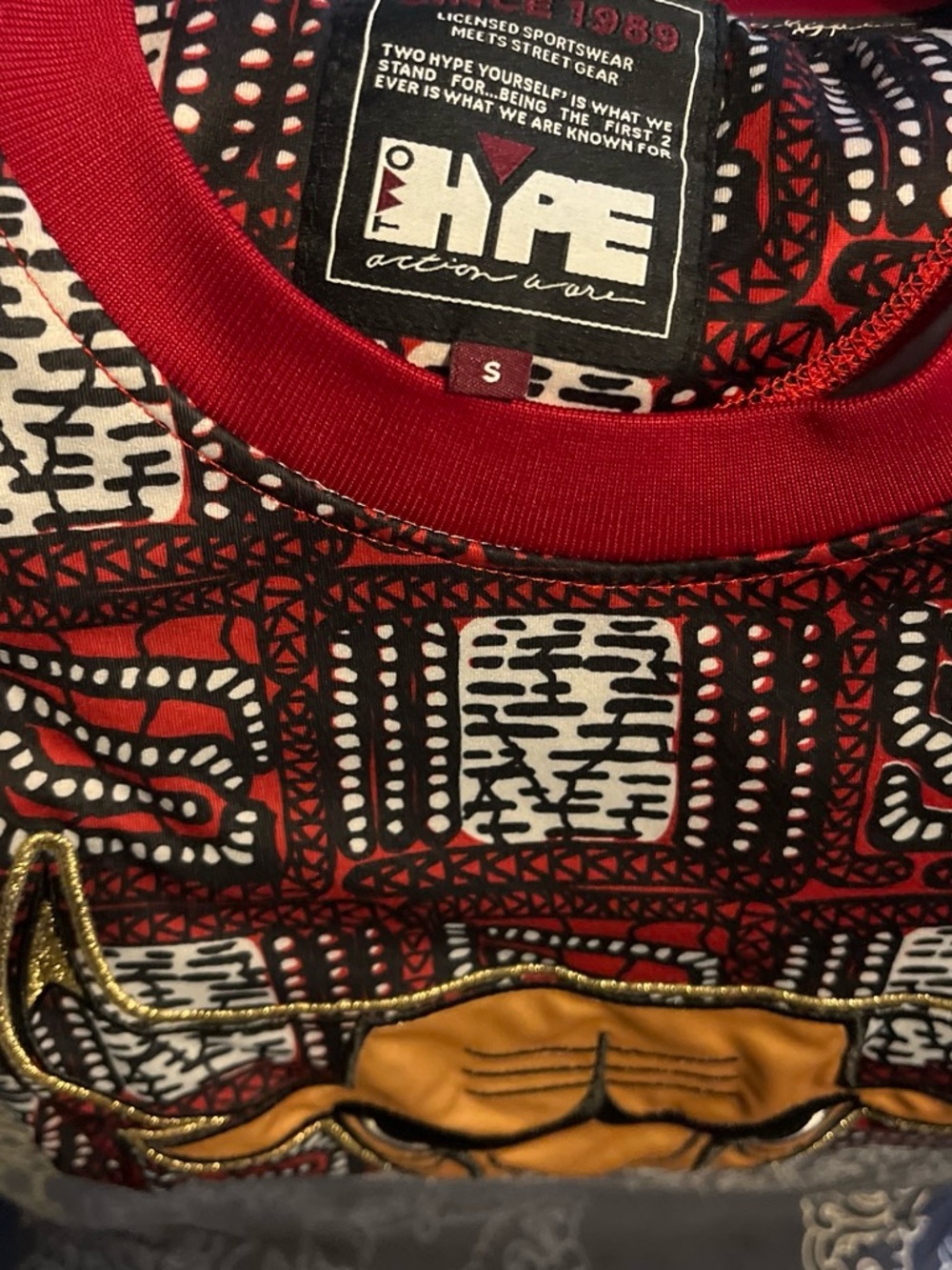 Hype Red Black White Patterned Crewneck Sweater